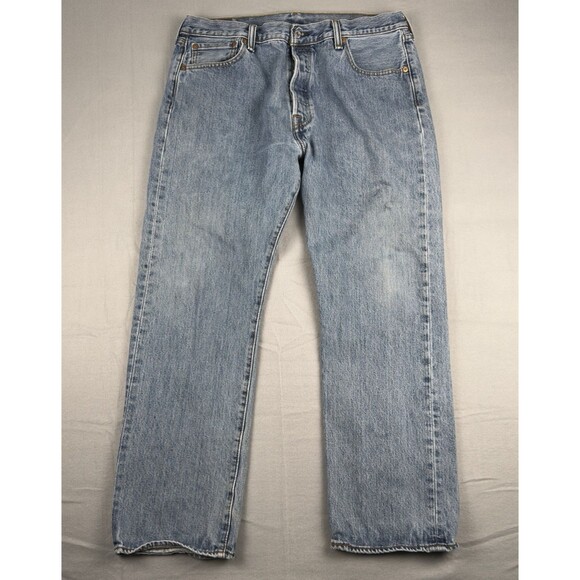 Levi's 501xx Jeans Mens 36x29 Straight Leg Button Fly Blue Denim Light Wash - Picture 3 of 16